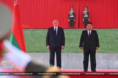 Александр Лукашенко и Ким Чен Ын. 25 марта 2026 года, Пхеньян, КНДР. Фото: president.gov.by