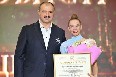 Виктор Лукашенко и Анастасия Салос. Октябрь 2025 года, Минск. Фото: НОК