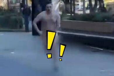 Голый бегун в центре Минска. Фото: неофициальный телеграм-канал силовиков