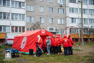 Место ЧП в Гомеле. 16 декабря 2025 года. Фото: Гомельский облисполком