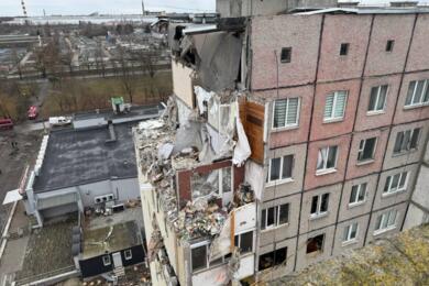 Пострадавший от взрыва газа дом в Гомеле. Фото: МЧС