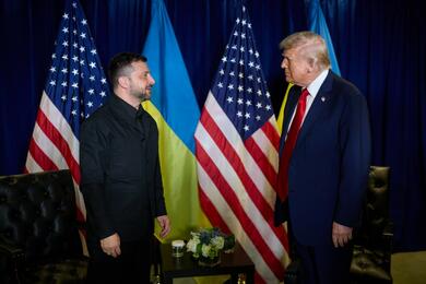 Президент США Дональд Трамп встречается с президентом Украины Владимиром Зеленским во время 80-й сессии Генеральной Ассамблеи Организации Объединенных Наций в Нью-Йорке. 23 сентября 2025 года. Фото: Офис Зеленского