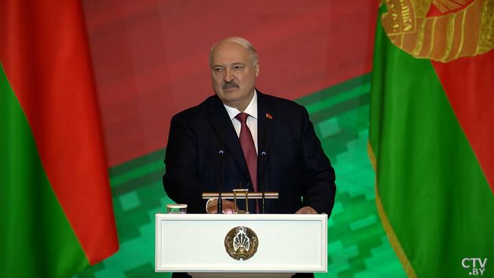 Александр Лукашенко на торжественном собрании по случаю Дня Независимости, Дворец Республики, Минск, 1 июля 2025 года. Скриншот видео СТВ