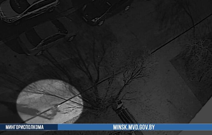 Парень стреляет из пневматического пистолета в окно дома в Минске. Скриншот видео